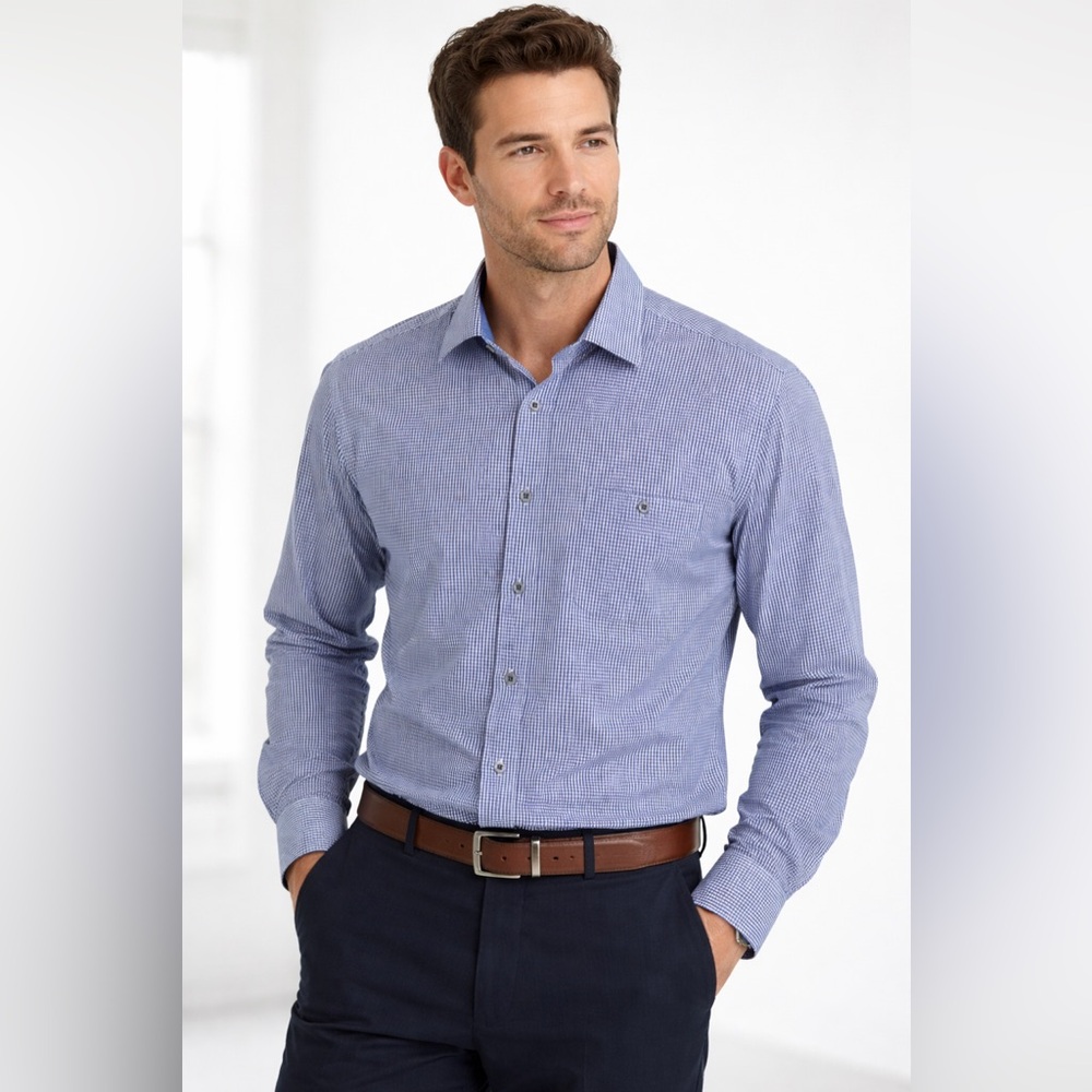Ted Baker checkered 100% cotton button down shirt